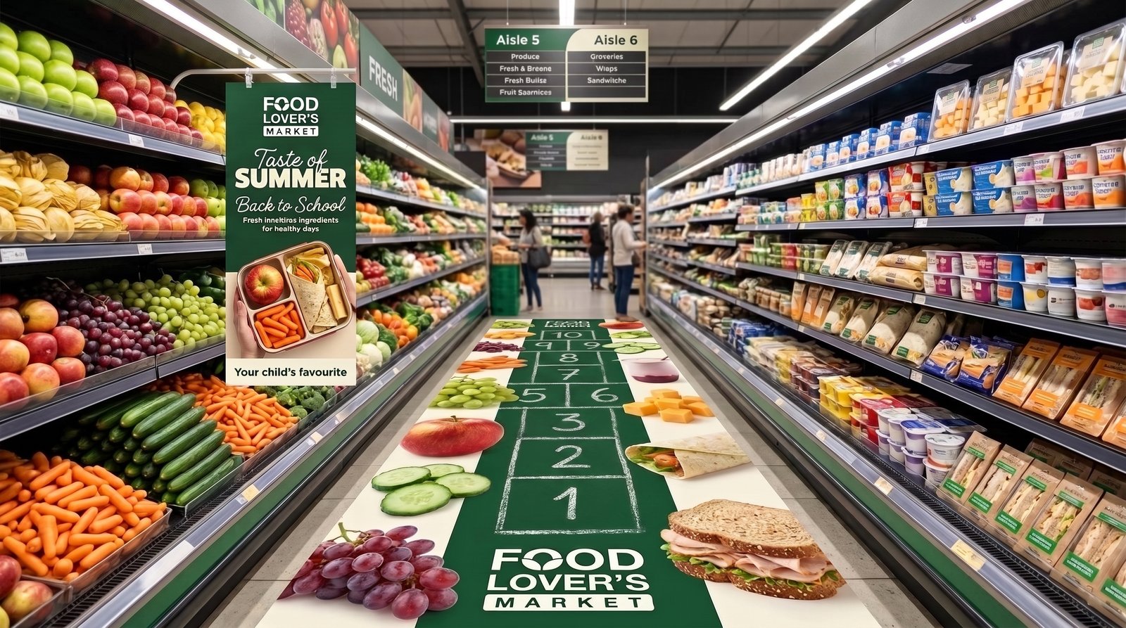 Archived Back to School hopscotch aisle concept