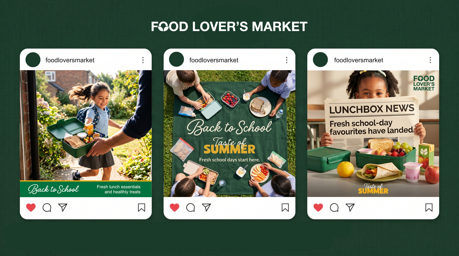 Food Lover’s Market Back to School Instagram campaign executions