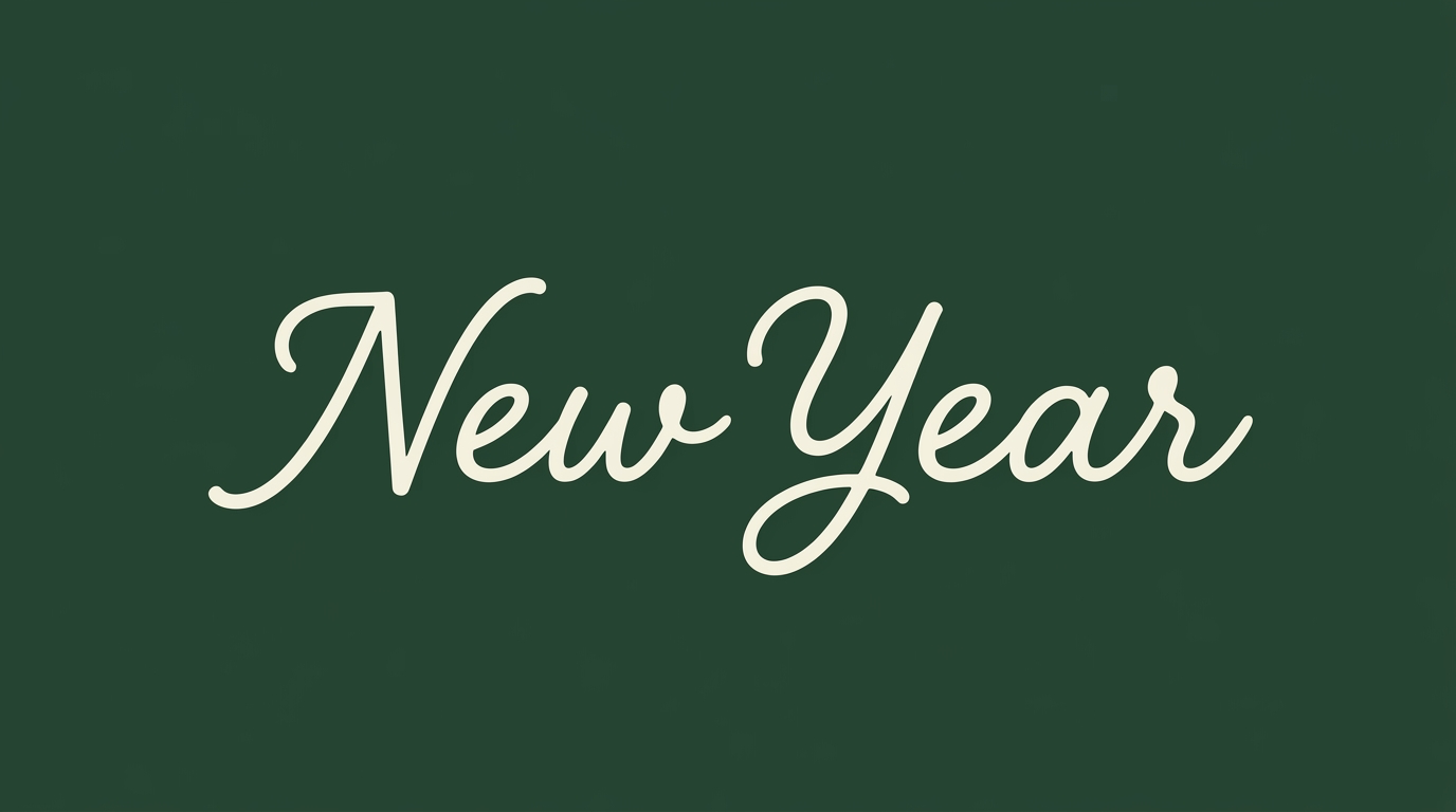 New Year seasonal campaign typography