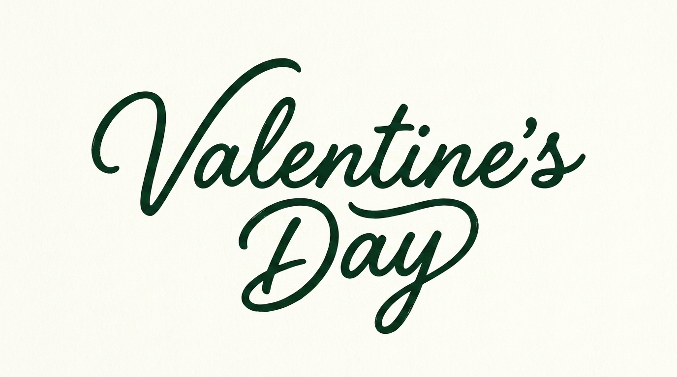 Valentine’s Day seasonal campaign typography