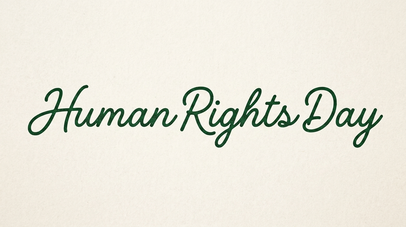 Human Rights Day seasonal campaign typography