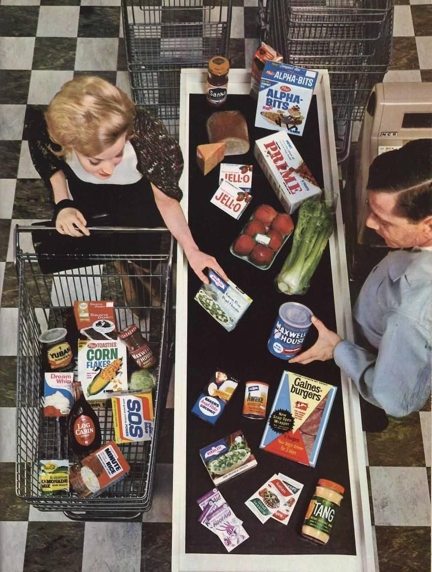 Overhead supermarket checkout reference