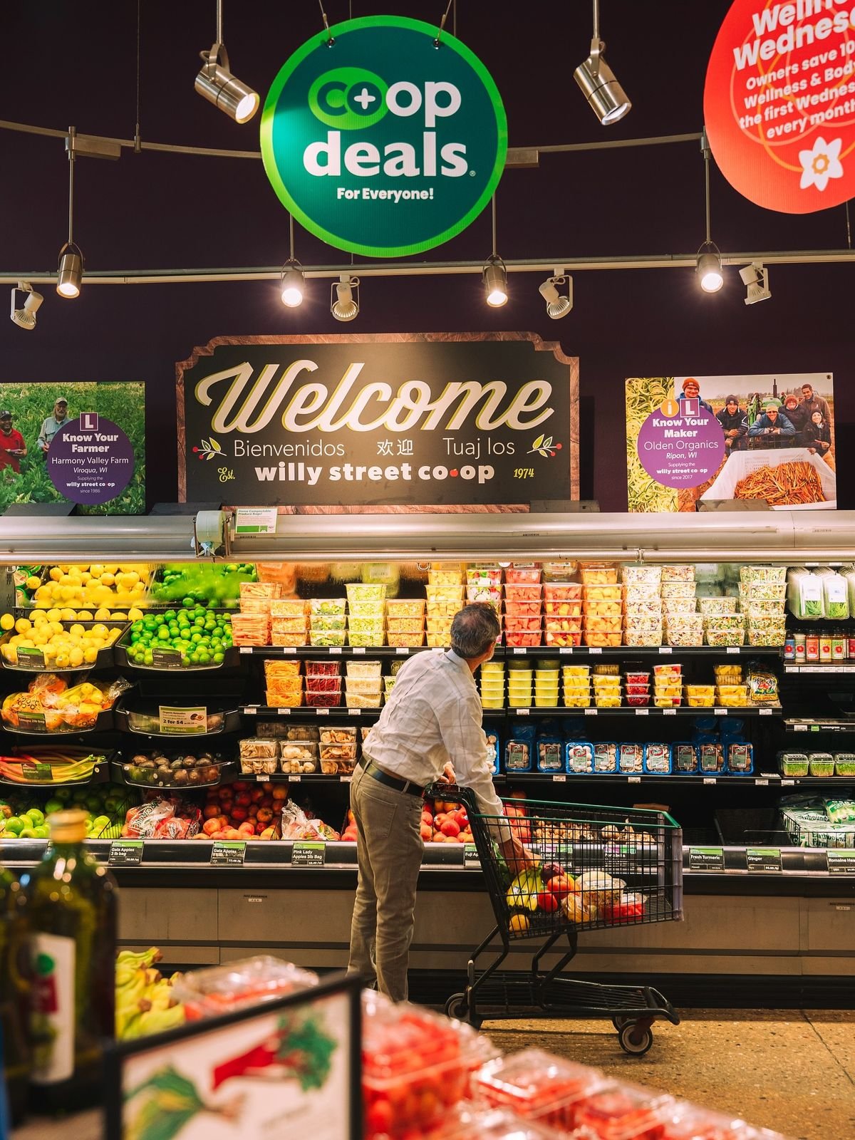 Editorial supermarket signage and produce display reference