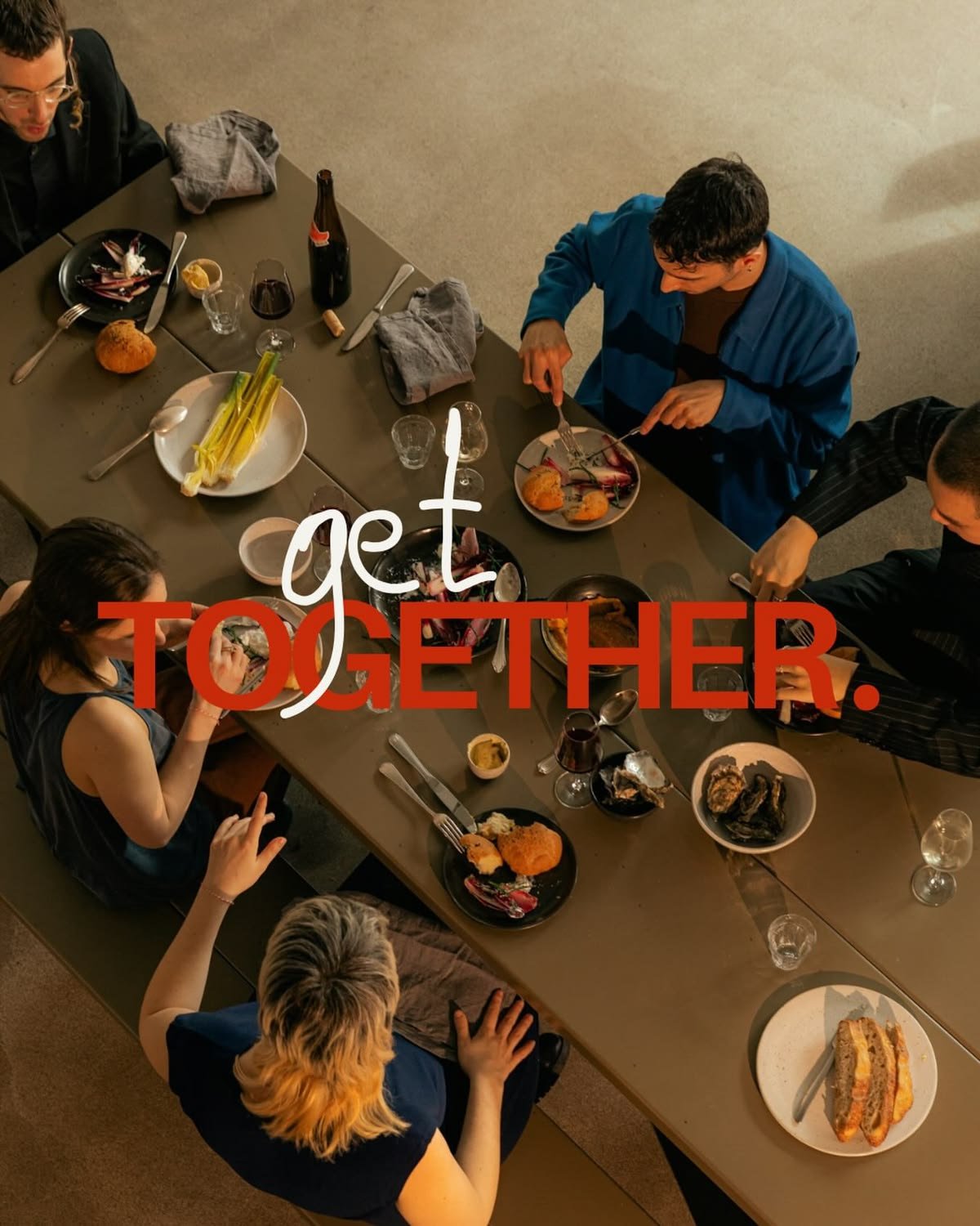 Overhead gathering and typography reference