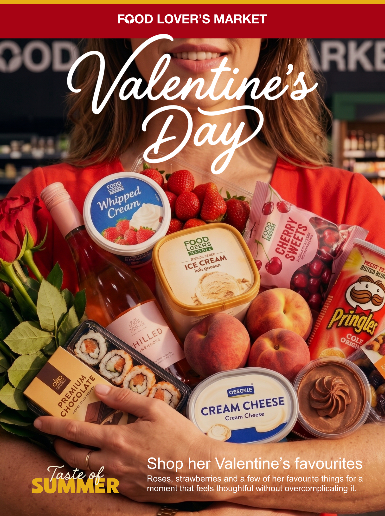 Food Lover’s Market Valentine’s Day portrait campaign featuring favourites for her